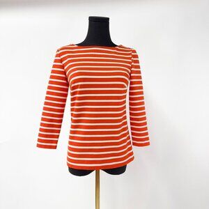 Michael Kors Orange striped shirt with back zip